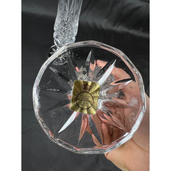 Vintage Bleikristall 24% Lead Crystal GERMAN Vase Tray glass clear candy dish - Picture 8 of 15